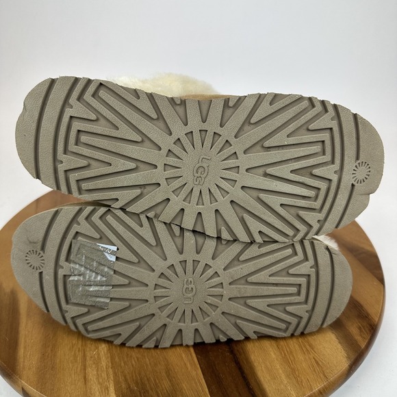 Womens Ugg Disquette Chestnut Shearling Platform Comfort Slippers Shoes Size 9 M - Picture 7 of 9